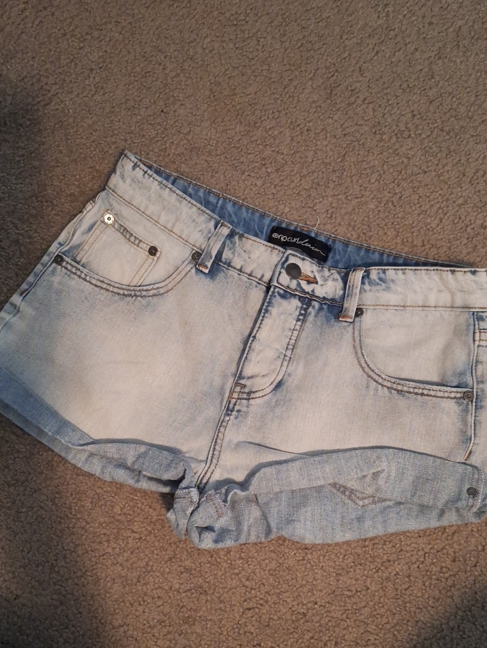Rip Curl Light Blue Washed Denim Jean Shorts